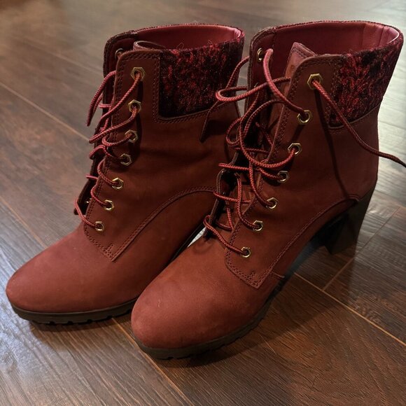 TIMBERLAND | Women's Burgundy Heel Boot Tim's 9.5 - Picture 2 of 9